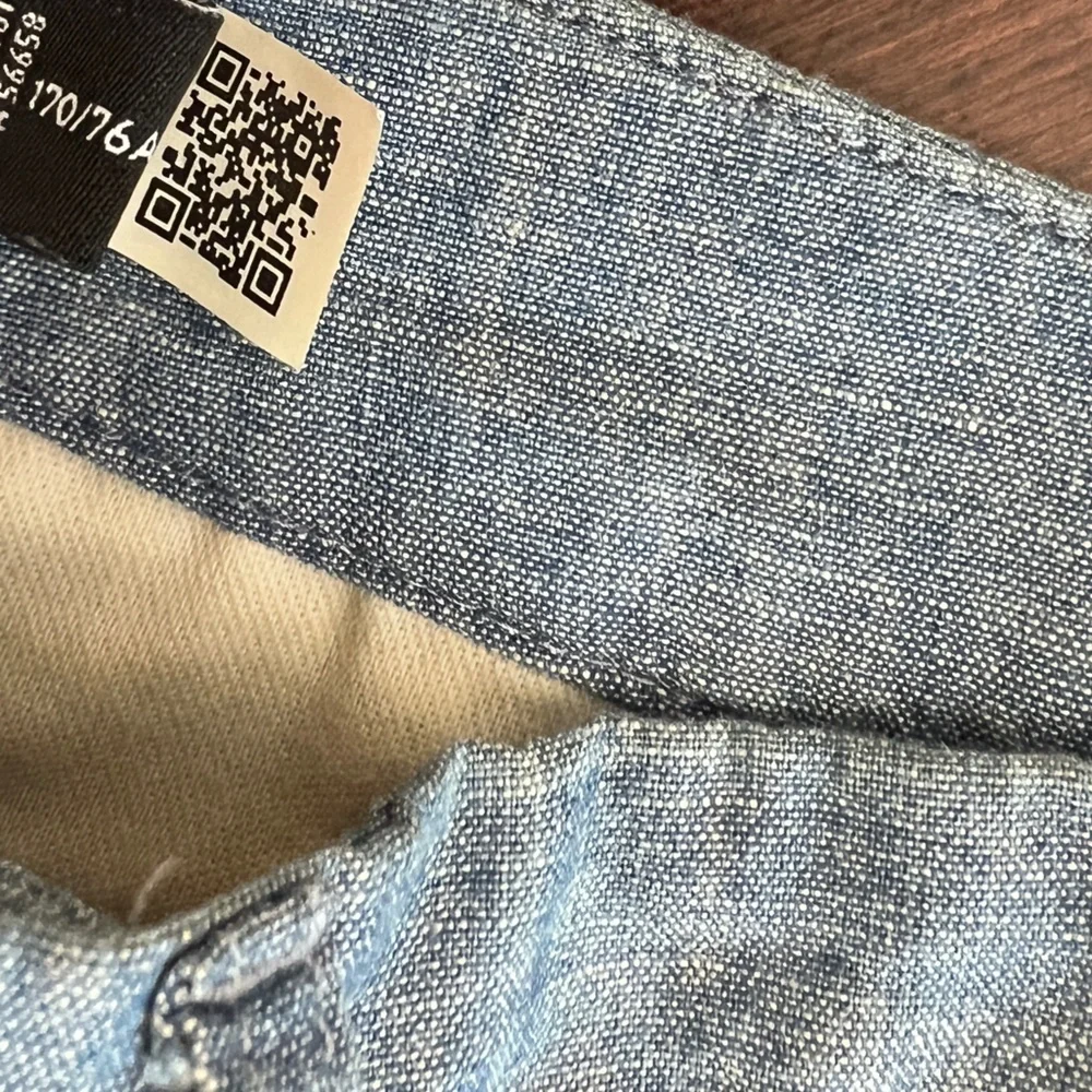 Ralph Lauren Black Label Pleated Wide Leg Chambray Pants Size 8 - Picture 6 of 9